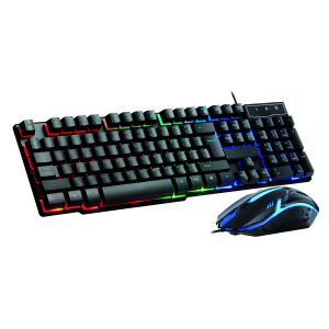 Клавиатура игровая проводная и мышь мембранный комплект Орбита OT-PCM74