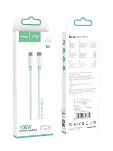 HOCO X68 Зеленый кабель PD100W (TYPE-C-TYPE-C) 1м