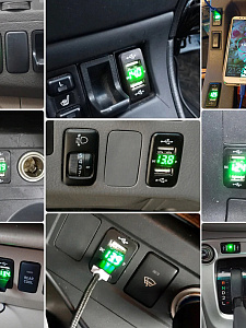 Розетка питания. Разъем в авто врезной на 2USB гнезда 12-24В TDS TS-CAU47