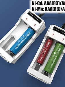 Зарядное устройство для аккумуляторов АА/ААА на 2 слота Орбита OT-APZ20