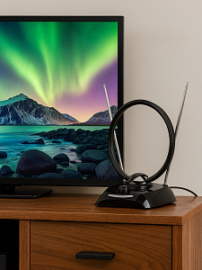 Антенна комнатная для цифрового ТВ с усилителем Орбита OT-ANT02