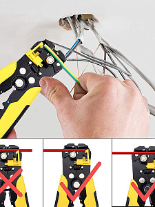 Стриппер клещи 3 в 1 для снятия изоляции и обжима клемм Патриот PT-INK03