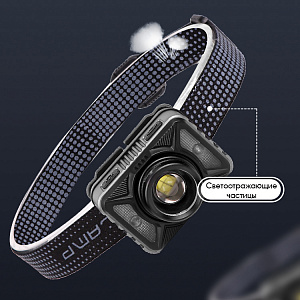 Патриот PT-FLG32 фонарь налобный (3L, аккум, дат.движ)