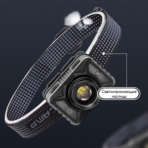 Патриот PT-FLG32 фонарь налобный (3L, аккум, дат.движ)