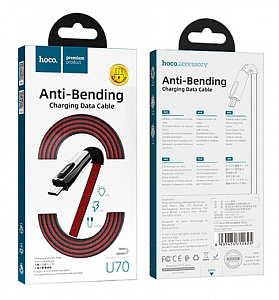 HOCO U70 Красный кабель USB 2.4A (microUSB) 1.2м