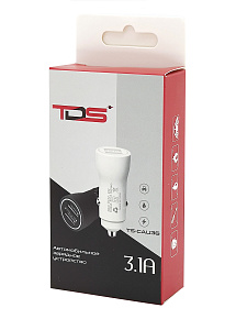 Зарядка в прикуриватель для автомобиля 2*USB TDS TS-CAU36 Черное