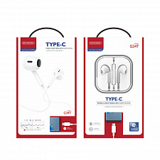 SENDEM G34T Белые наушники - гарнитура (TYPE-C)