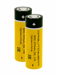 Аккумулятор 18650 высокотоковый, 2000мАч, 2шт Орбита