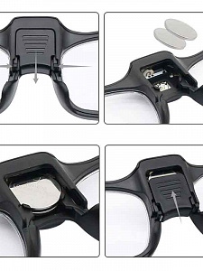 Очки лупа увеличительные с фонариком +2.5 Орбита OT-INL84