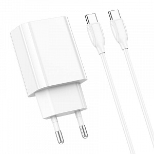 BOROFONE BA65A Белый ЗУ с TYPE-C + кабель Type-C - Type-C 1м (PD20W,3000mA)
