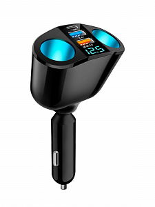 Разветвитель прикуривателя автомобиля на 2 гнезда + 2*USB, зарядка для автомобиля TDS TS-CAU68B