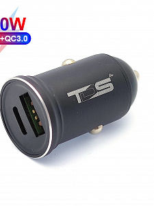 TDS TS-CAU41 ЗУ авто USB (PD20W+QC3.0, 3600mA)