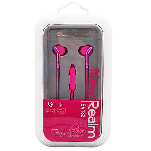 ELMCOEI EV-182 Розовые наушники-гарнитура (3.5мм)