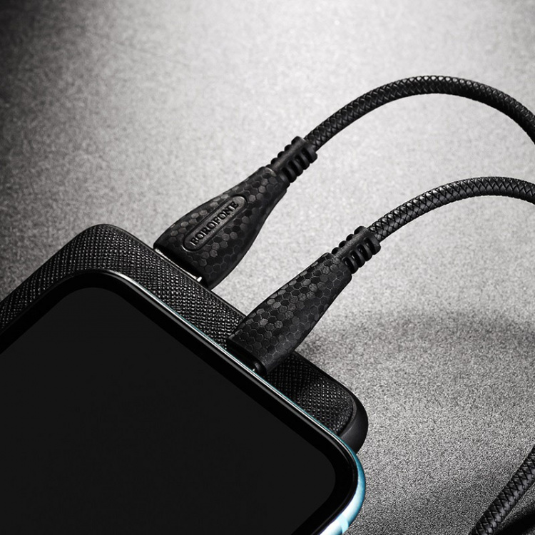 BOROFONE BX38 Черный кабель USB 2.4A (iOS Lighting) 1м