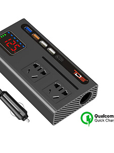 Инвертор автомобильный, преобразователь стабилизатор напряжения 12/220В, 150Вт TDS TS-CAU74