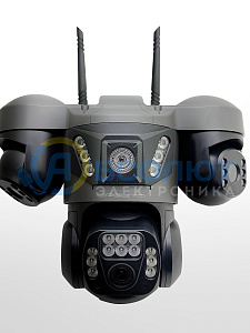 Камера видеонаблюдения 4G с сим картой уличная поворотная 2 Mp*3 Орбита OT-VNI68B