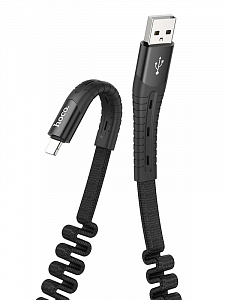 HOCO U78 Черный кабель USB 2.4A (iOS Lighting) 1.2м