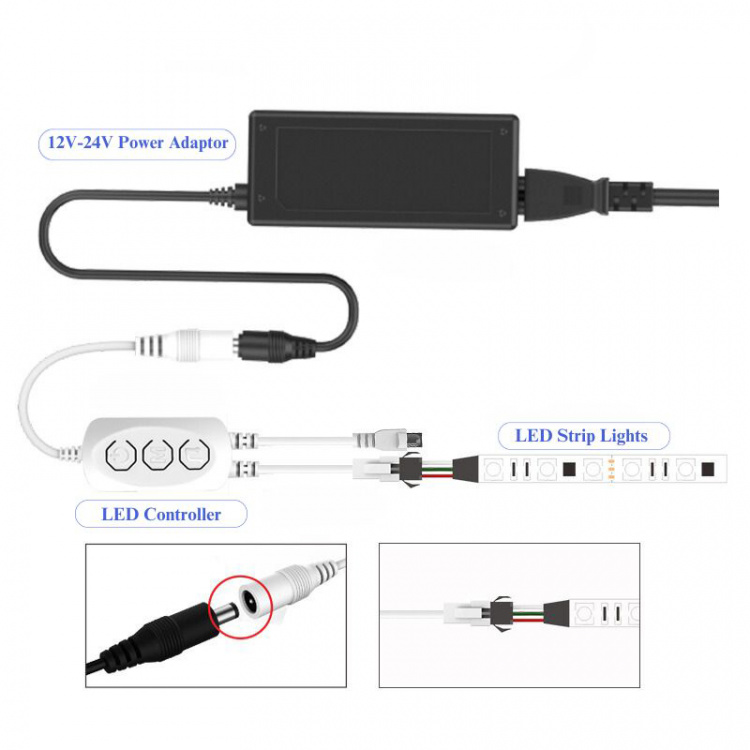 Огонек OG-LDL49 LED контроллер DC 12-24В (Wi-Fi. RGB, 3PIN)