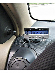 Часы автомобильные с подсветкой и термометром VST 7045
