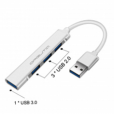 USB HUB 3.0, разветвитель USB на 4 порта Орбита OT-PCR17