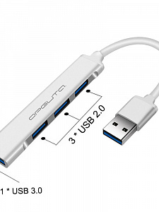 USB HUB 3.0, разветвитель USB на 4 порта Орбита OT-PCR17
