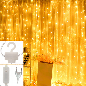 Гирлянда штора интерьерная 220В 3*2м Огонёк OG-LDG23 Желтая