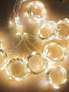 Огонек OG-LDG09 гирлянда-штора LED Белая теплая (3х3м,300 ламп,USB)