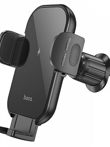HOCO HW4 Черный держатель для смартфонов + беспроводное ЗУ 10W (в воздуховод)