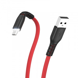 HOCO X44 Красный кабель USB 2.4A (microUSB) 1м