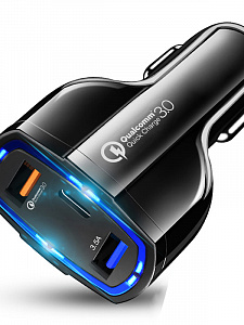 TDS TS-CAU33 Черный ЗУ авто USB (QC3.0,3500mA)