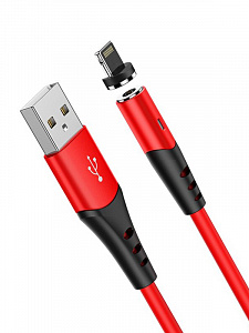 HOCO X60 Красный кабель магнитный USB 2A (iOS Lighting) 1м