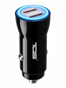Зарядка в прикуриватель для автомобиля 2*USB TDS TS-CAU36 Черное