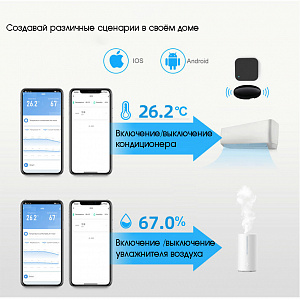 Умный Wi-Fi датчик температуры и влажности с экраном Орбита OT-HOS21