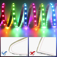 Светодиодная адресная лента WS2812, 30LED на 1м, IP65 5 метров Огонёк OG-LDL46