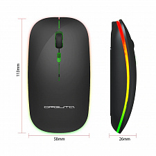 Мышь беспроводная бесшумная с подсветкой 2 в 1 Орбита OT-PCM66 Черная