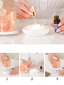 Светильник декоративный настольный ночник RGB с кристаллами соли Огонёк OG-LDP23