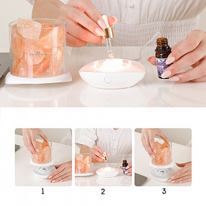 Светильник декоративный настольный ночник RGB с кристаллами соли Огонёк OG-LDP23