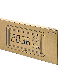 VST 780S-1 Красные часы настенные (температура,влажность)