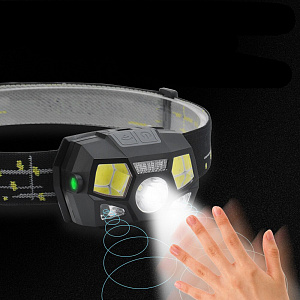 Патриот PT-FLG34 фонарь налобный (3L, аккум, дат.движ)