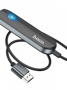 HOCO UA23 Черный Wi-Fi видео видеоадаптер 4К/30Гц (штекер HDMI - гнездо TYPE-C) 0.5м