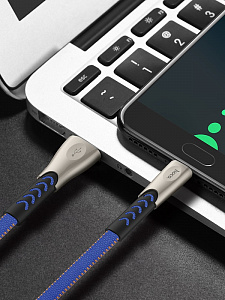 HOCO U48 Синий кабель USB 2.4А (TYPE C) 1.2м