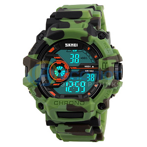 Skmei 1233 Зеленый камуфляж часы наручные