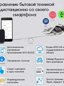 Умный ИК пульт управления с Алисой Wi-Fi Орбита OT-HOS06