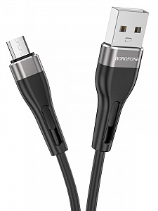 BOROFONE BX46 Черный кабель USB 2.4A (microUSB) 1м