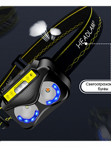 Патриот PT-FLG33 фонарь налобный (3L, аккум, дат.движ)