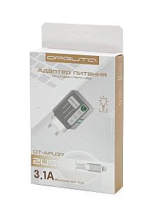 Орбита OT-APU37 ЗУ с 2*USB + кабель Micro USB (5В, 2400mA)