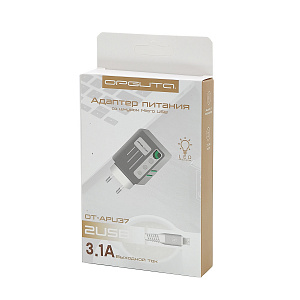 Орбита OT-APU37 ЗУ с 2*USB + кабель Micro USB (5В, 2400mA)