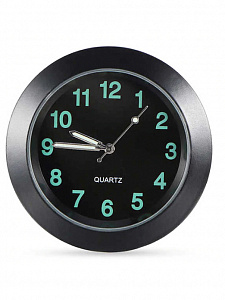 Часы автомобильные светящиеся в темноте металлические Орбита OT-CLC02