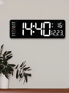 Часы настенные электронные с температурой и пультом Орбита OT-CLW19 Белые