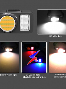 Фонарь налобный, фонарик аккумуляторный Следопыт PT-FLG48